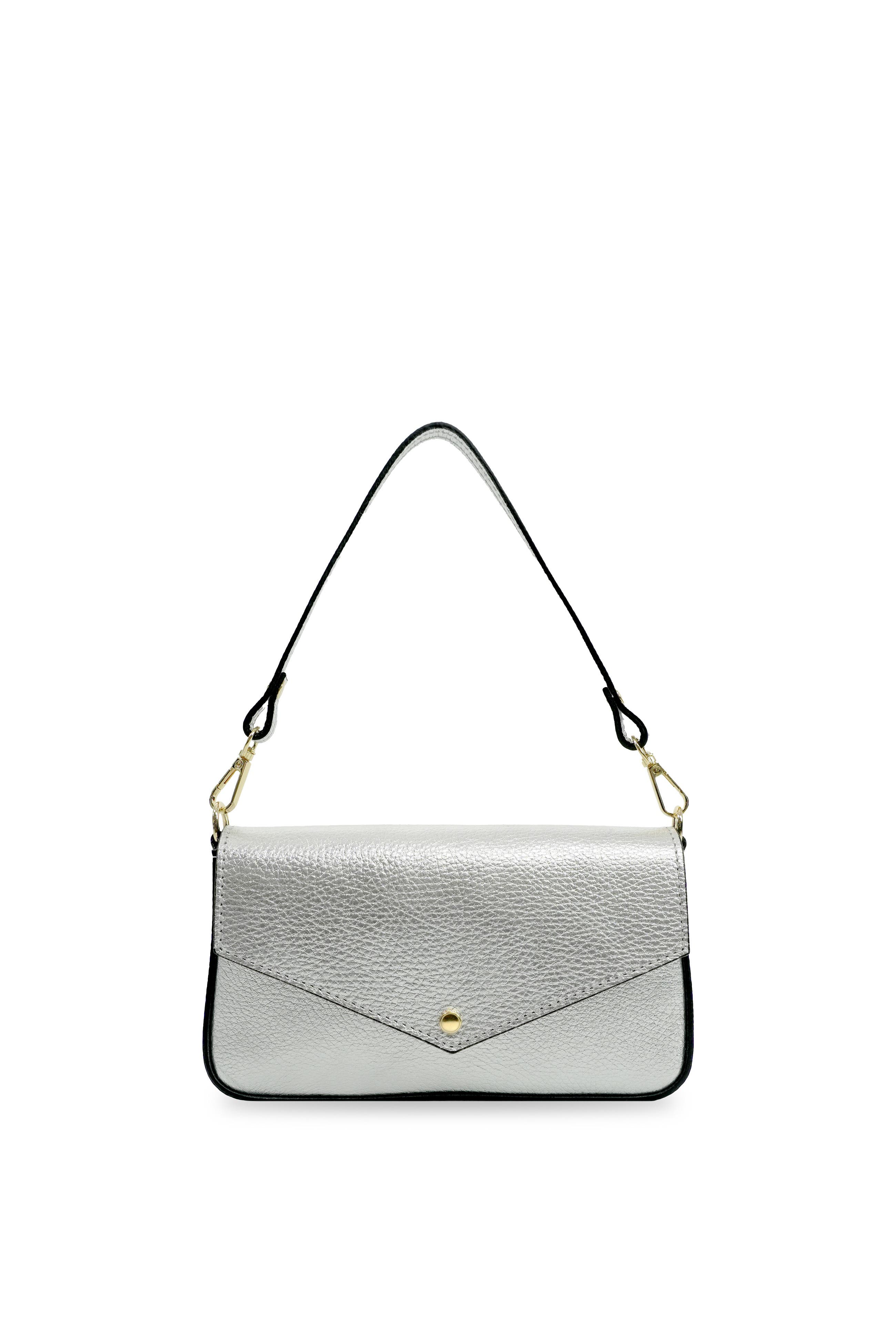 The Munro Leather Shoulder Bag, Main, color, Silver