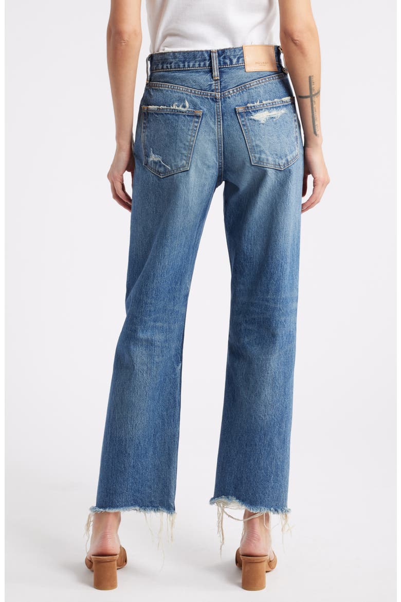 Ridgecrest High Waist Raw Hem Ankle Straight Leg Jeans, Alternate, color, BLUE
