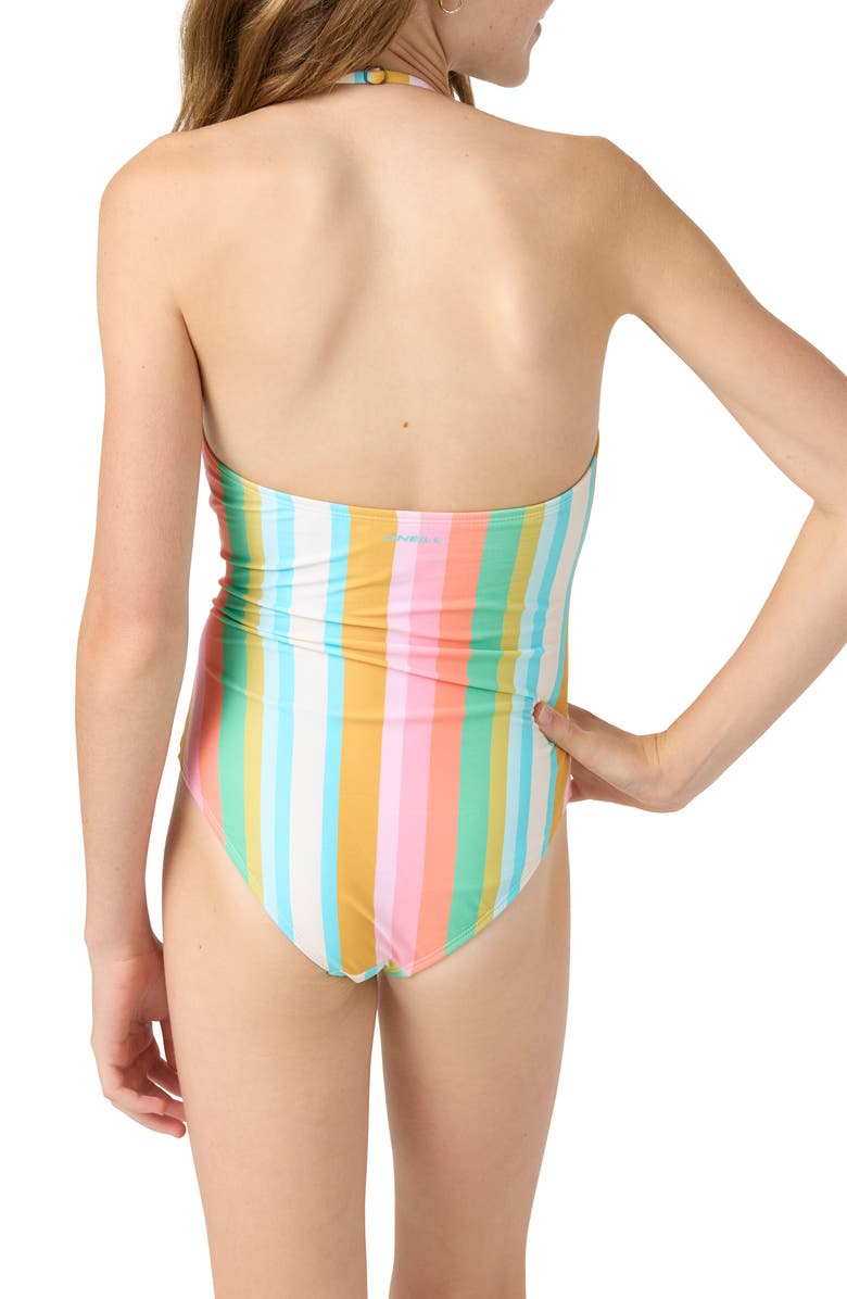 O'Neill Kids' Low Tide Cinched Cutout One-Piece Swimsuit, Alternate, color, 