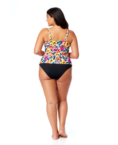 Shop Anne Cole Plus Plus Gradient Floral Twist Front Underwire Tankini Swim Top
