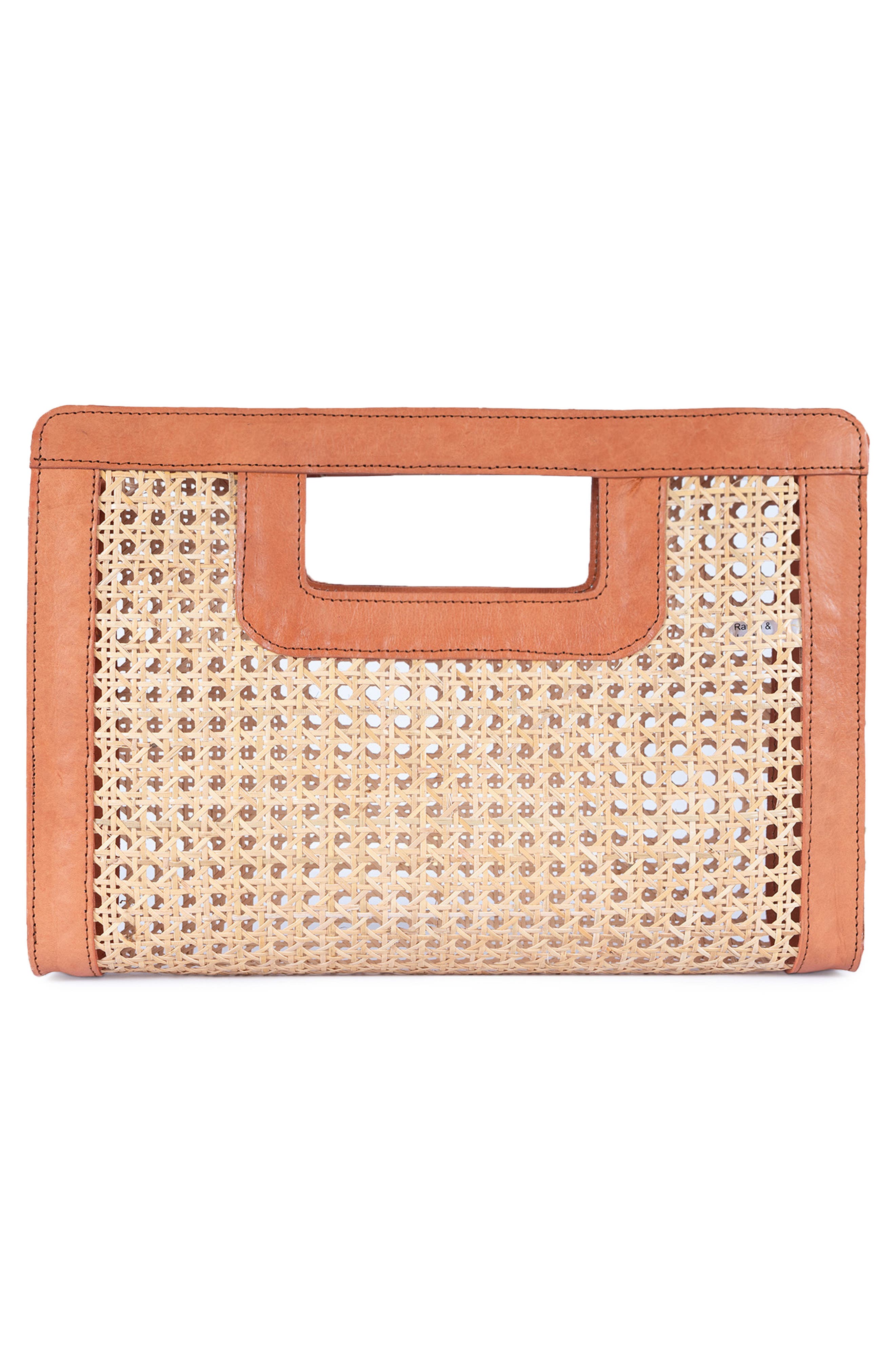 Jelavu Delmar Rattan & Leather Frame Clutch, Alternate, color, 