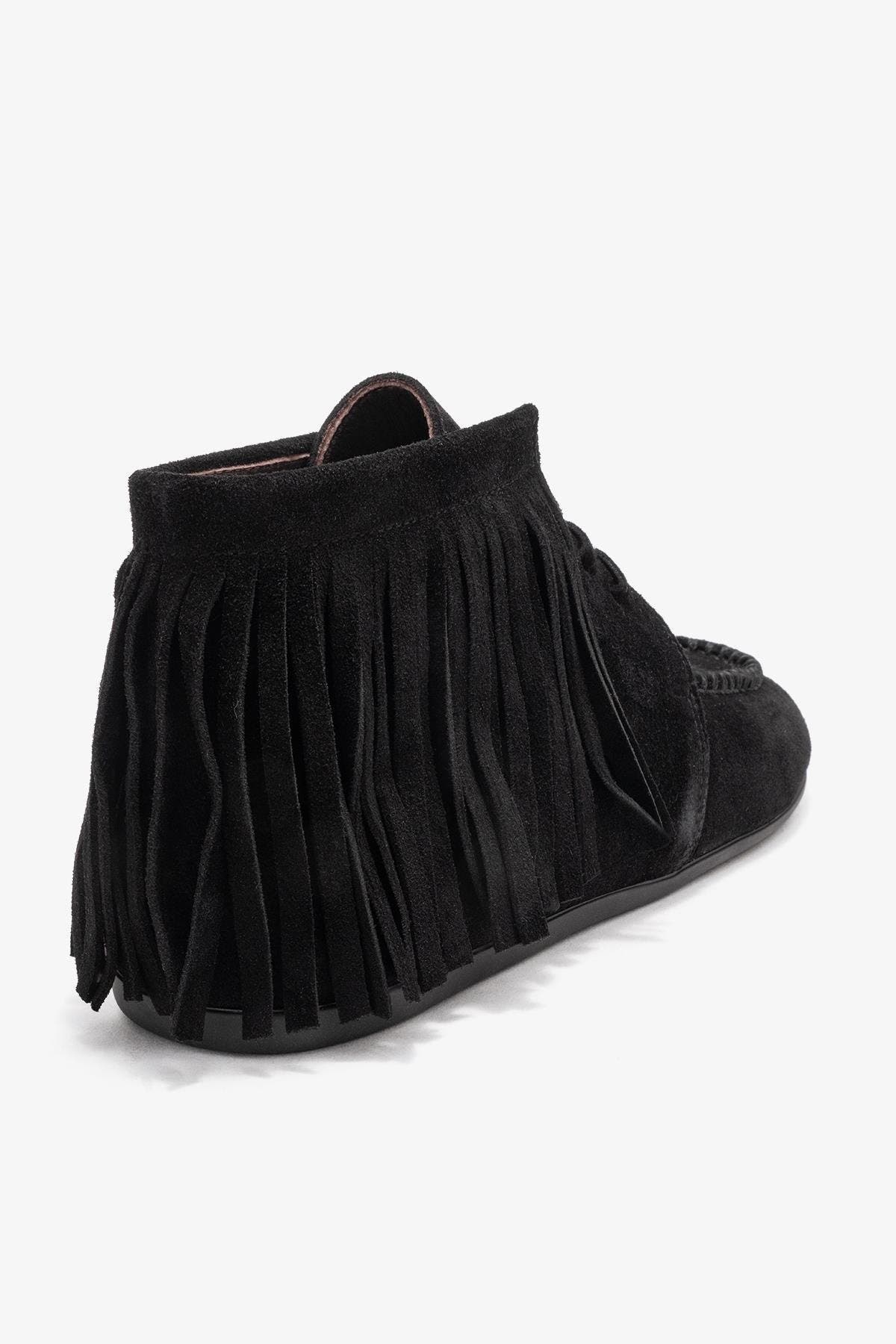Raux Leather Ankle Boot, Alternate, color, Black Suede Leather