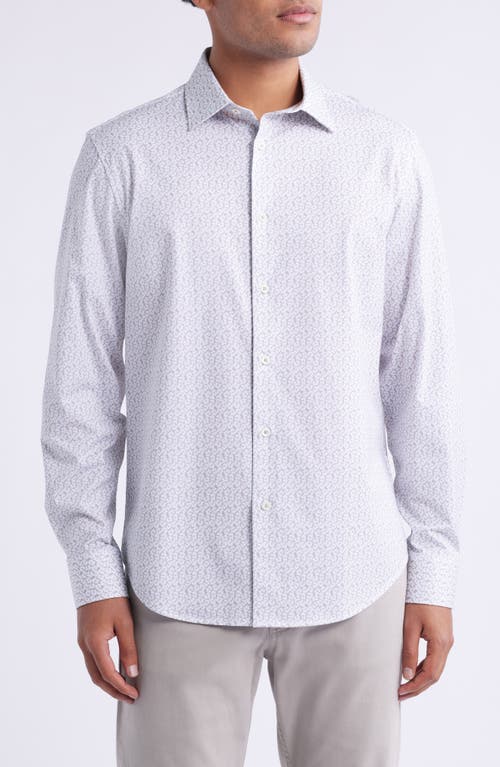 Bugatchi James Ooohcotton® Floral Print Button-up Shirt In Sand