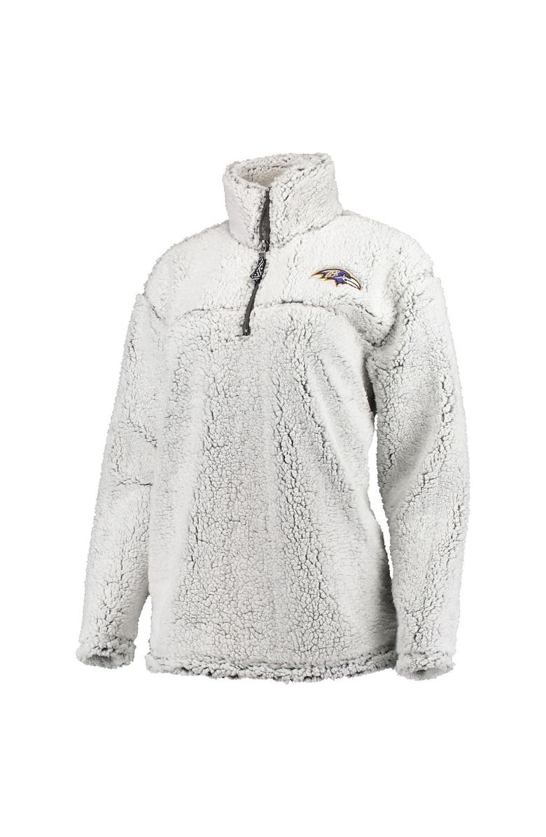G-III 4HER BY CARL BANKS Women's G-III 4Her by Carl Banks Gray Baltimore Ravens Sherpa Quarter-Zip Pullover Jacket, Alternate, color, Gray