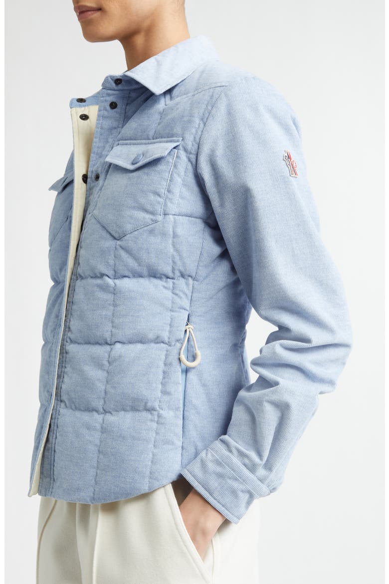 Nangy Quilted Down Shirt Jacket, Alternate, color, LIGHT BLUE