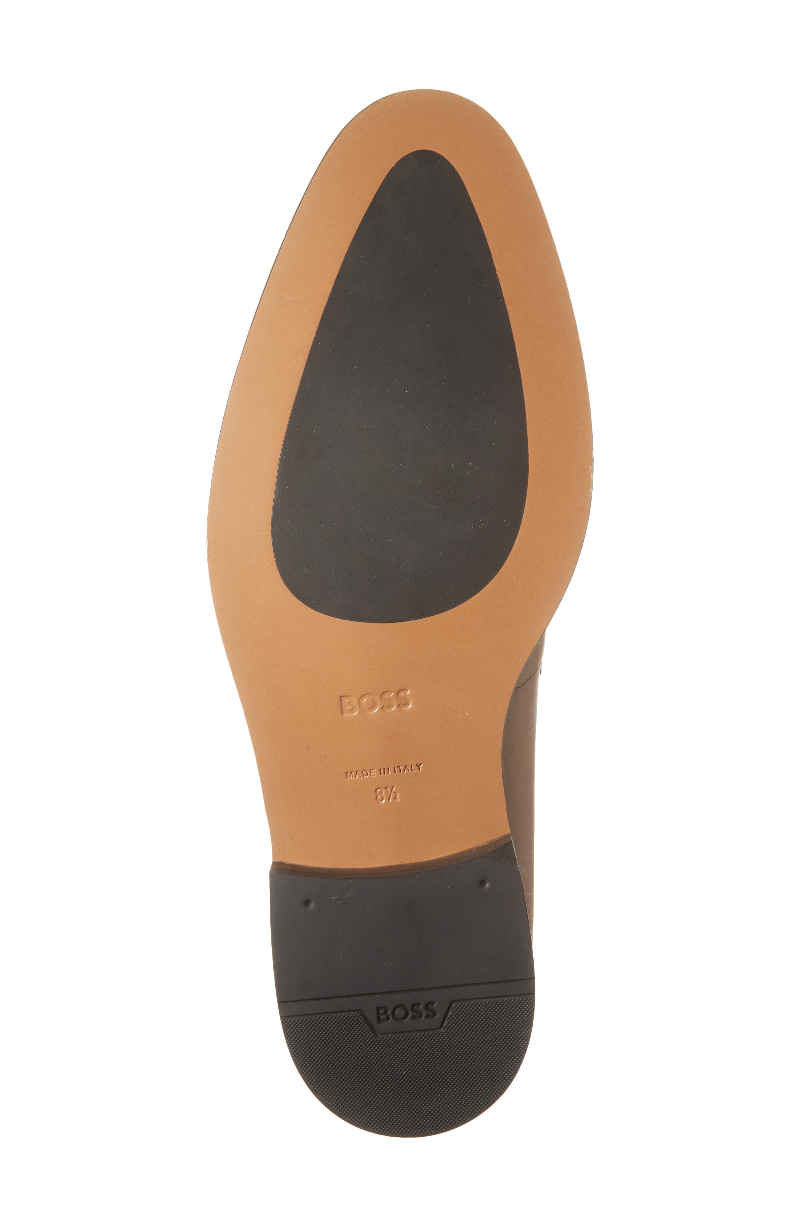 BOSS Derrek Leather Loafer, Alternate, color, Medium Brown