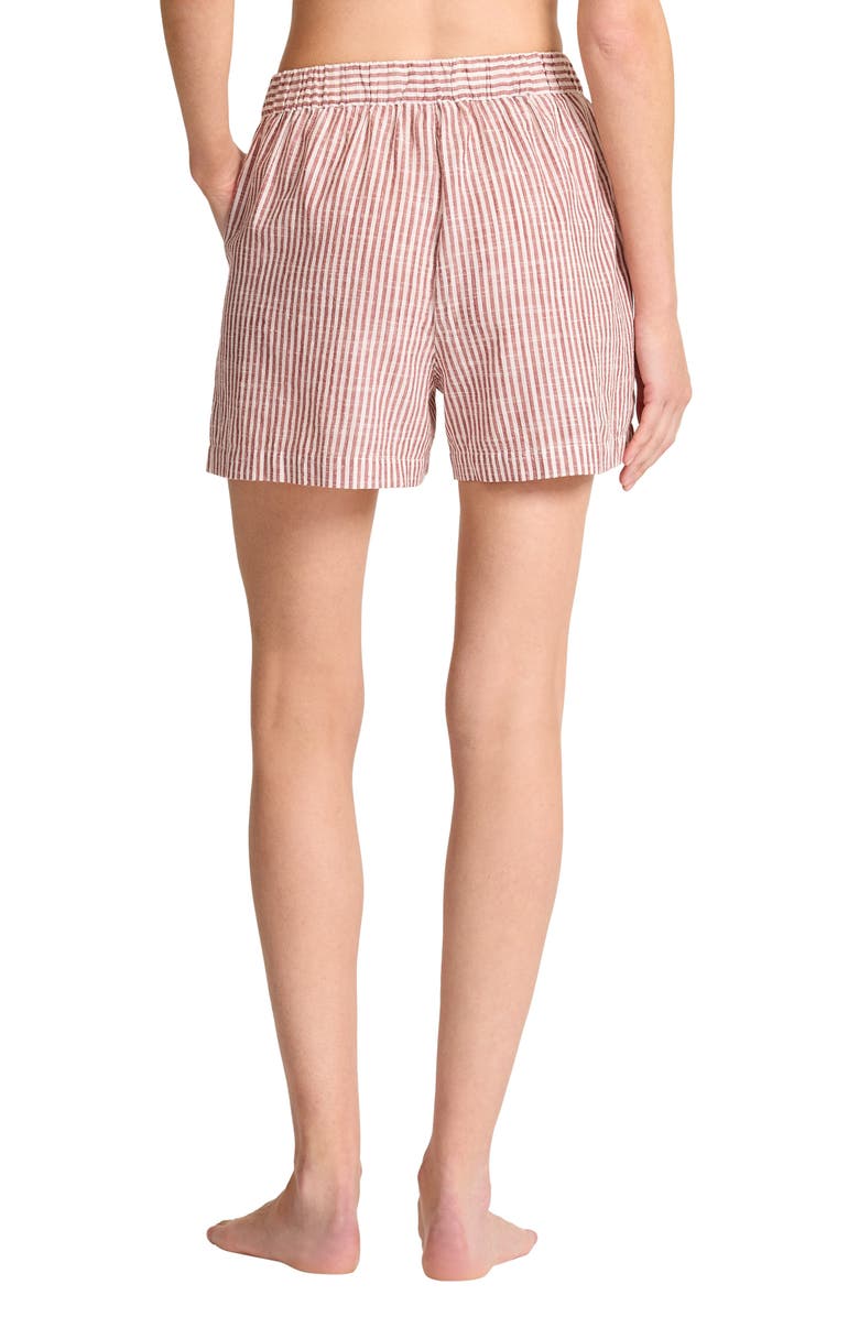 Tommy Bahama Shoreline Stripe Cotton Cover-Up Shorts, Alternate, color, Deep Sienna