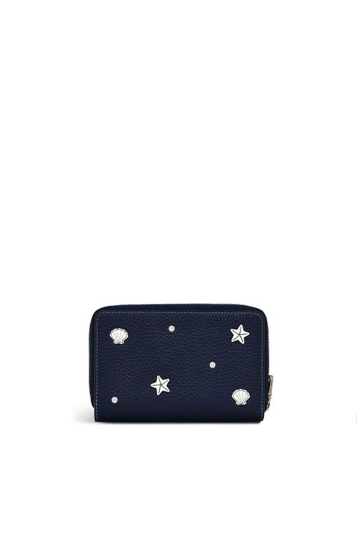 Radley Starfish And Seashells Medium Zip Around Wallet In Blue