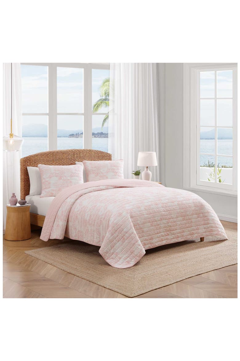Beach Bluff Toile Cotton Comforter & Sham Set, Alternate, color, LIGHT PINK