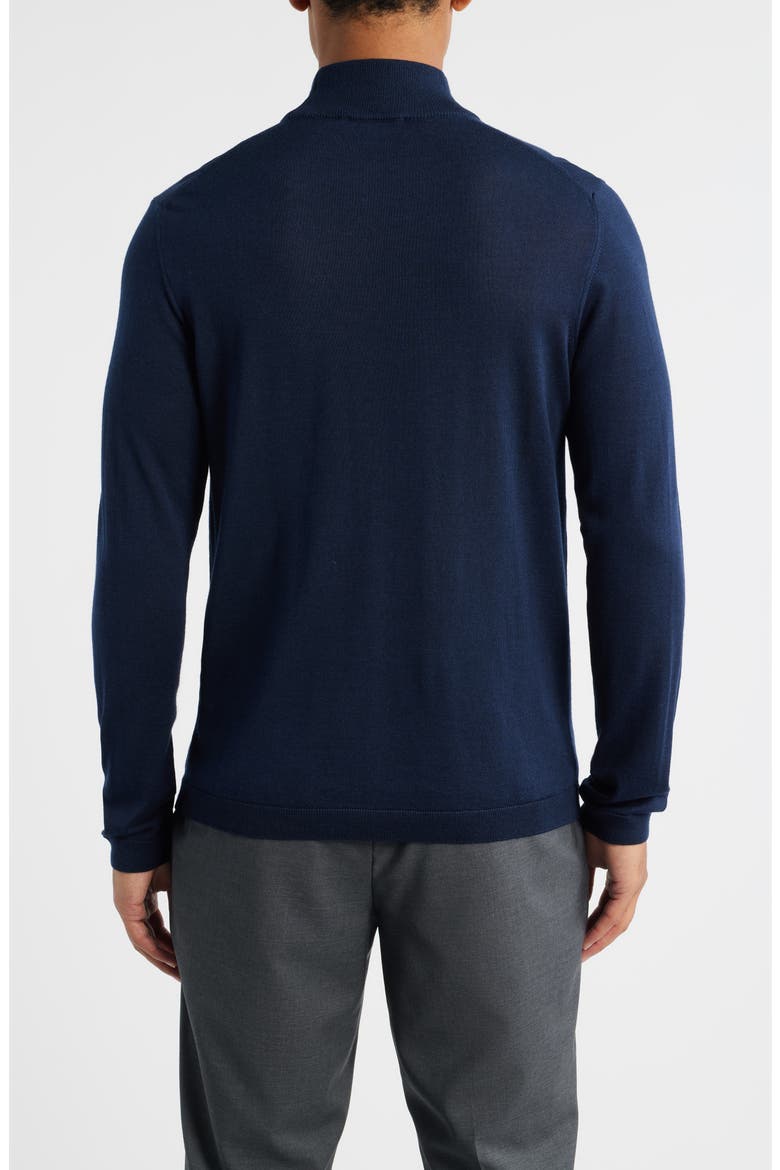 Mock Neck Wool & Silk Sweater, Alternate, color, NAVY