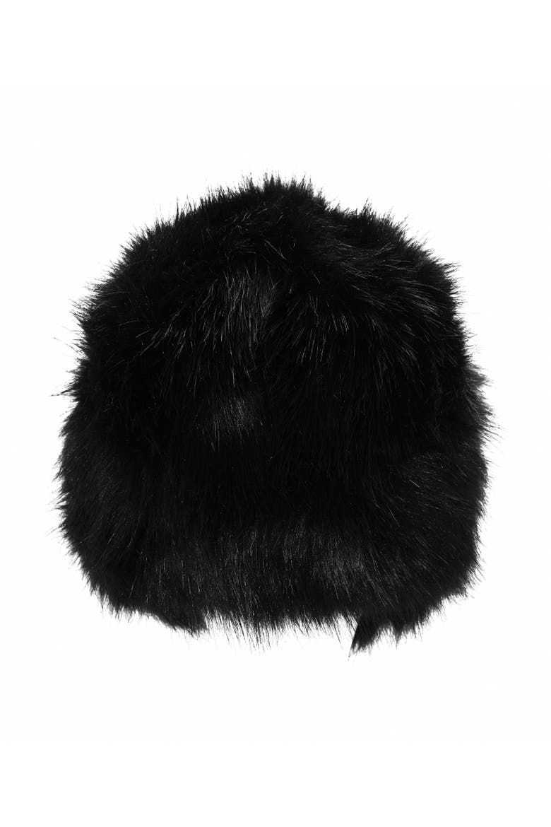 Faux Fur Trapper Hat, Alternate, color, Black