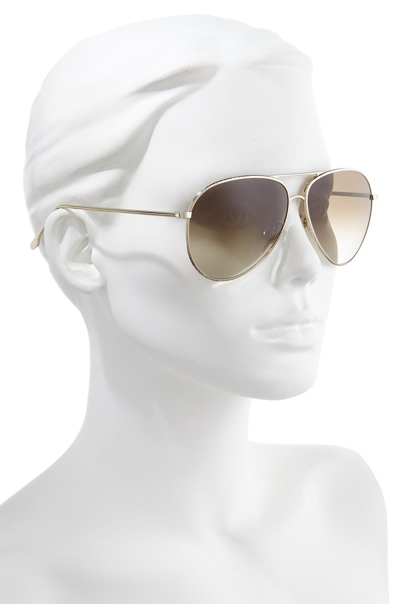 Victoria Beckham 62mm Oversize Gradient Aviator Sunglasses, Alternate, color, 