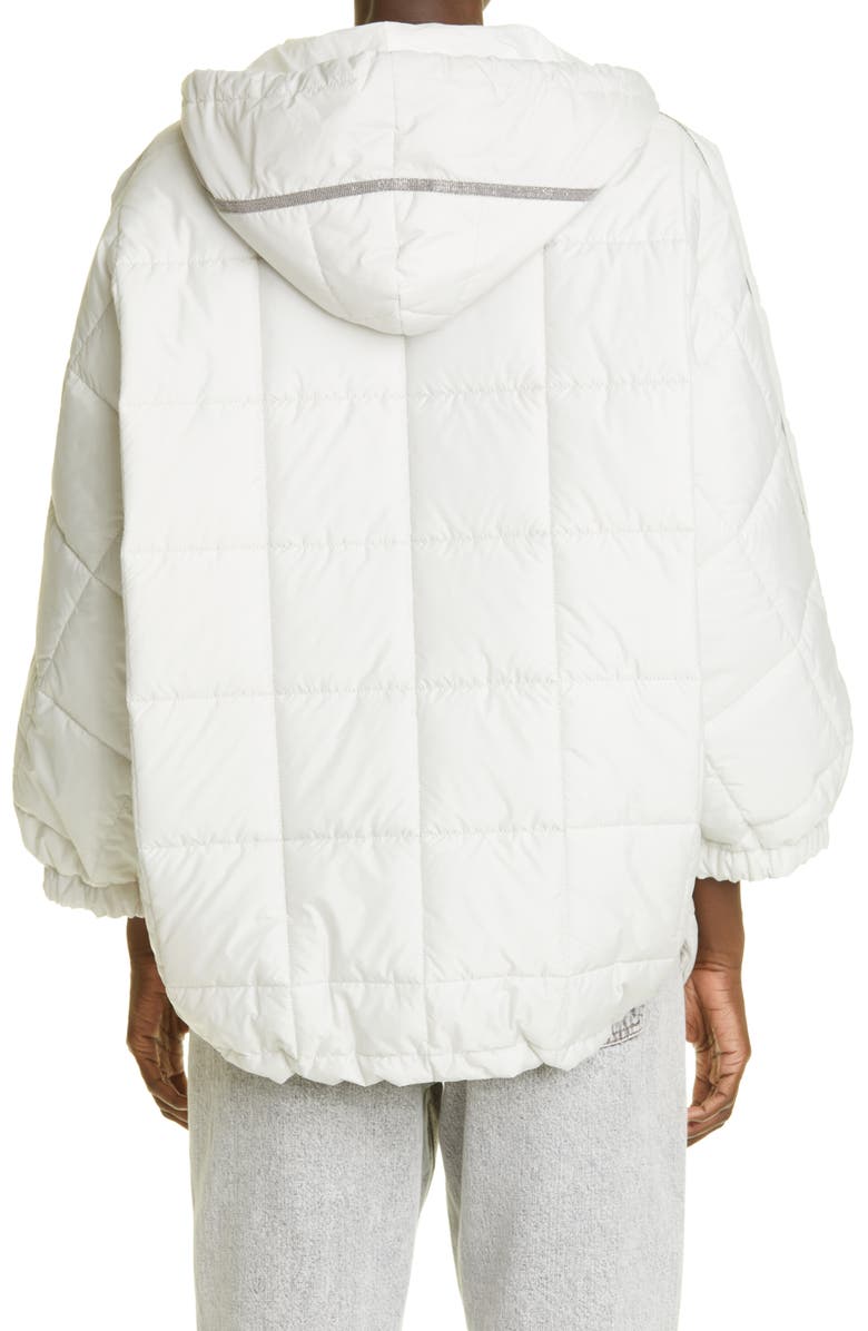 Brunello Cucinelli Monili Stripe Quilted Hooded Jacket, Alternate, color, 