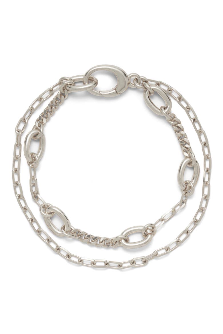 Dual Chain Bracelet, Main, color, SILVER