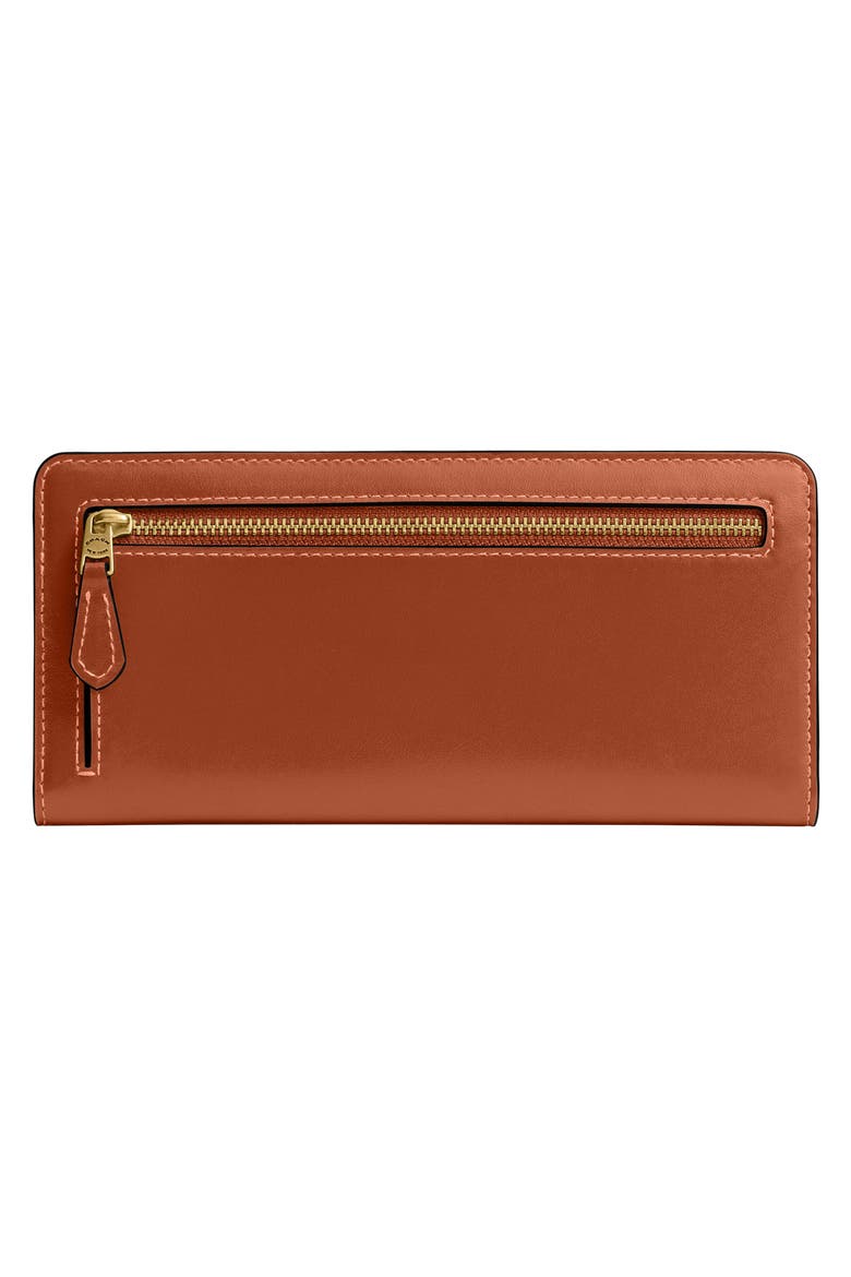 Refined Calf Leather Bifold Wallet, Alternate, color, AMBER BROWN
