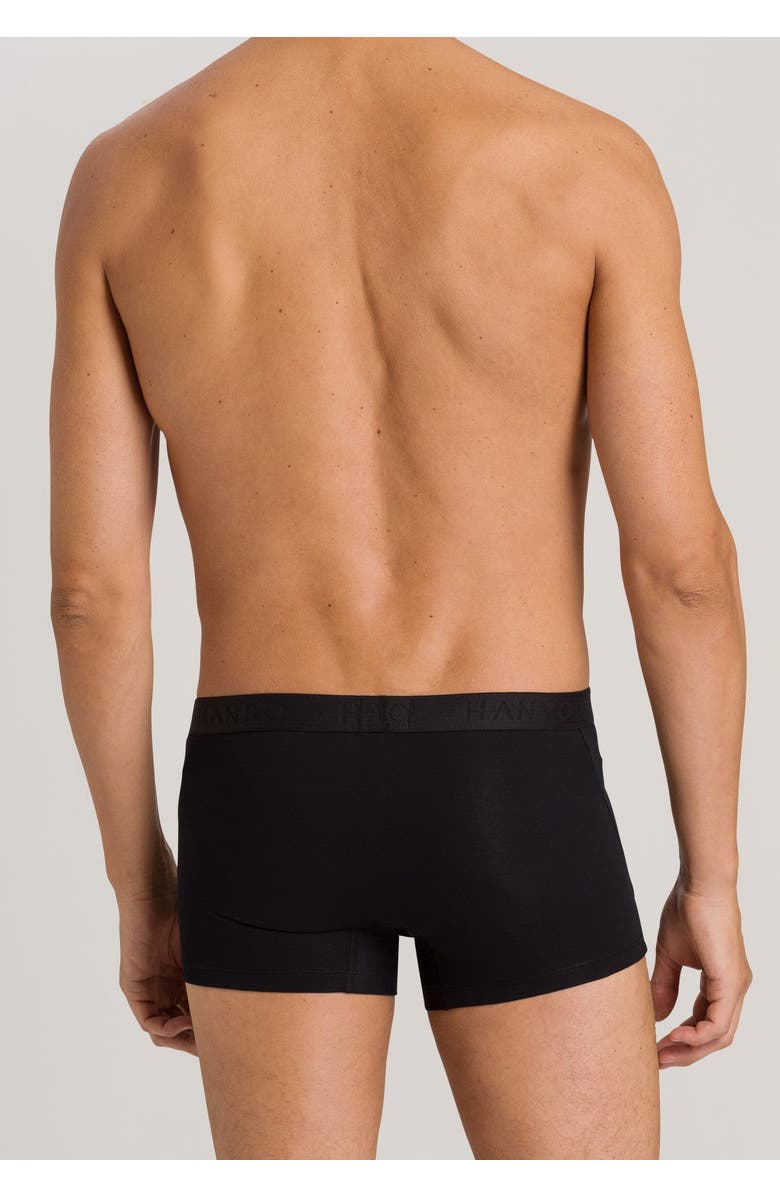 Hanro Cotton Essentials Cotton Boxer Brief, Alternate, color, All Black
