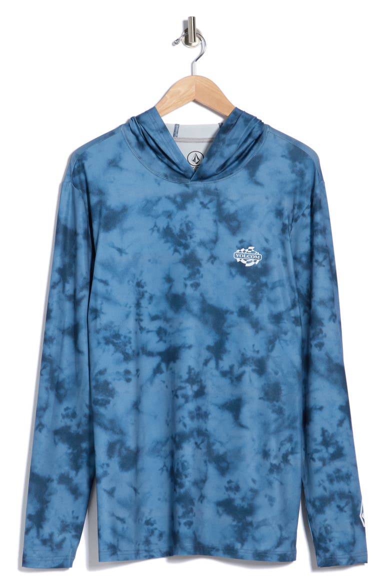 Overlap Hooded Long Sleeve T-Shirt, Alternate, color, DEEP BLUE