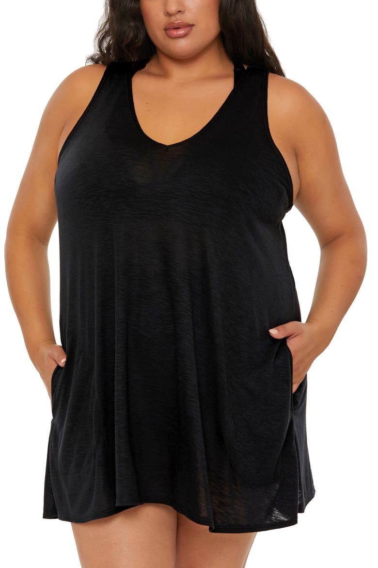 Breezy Basics Cover-Up Dress, Main, color, BLACK