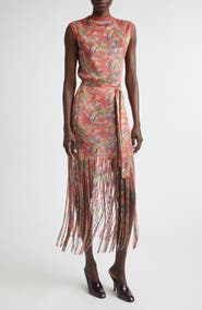 Etro Print Fringe Sweater Dress