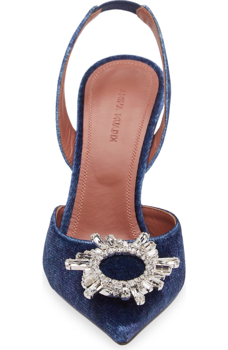 Amina Muaddi Begum Crystal Pointed Toe Slingback Pump, Alternate, color,