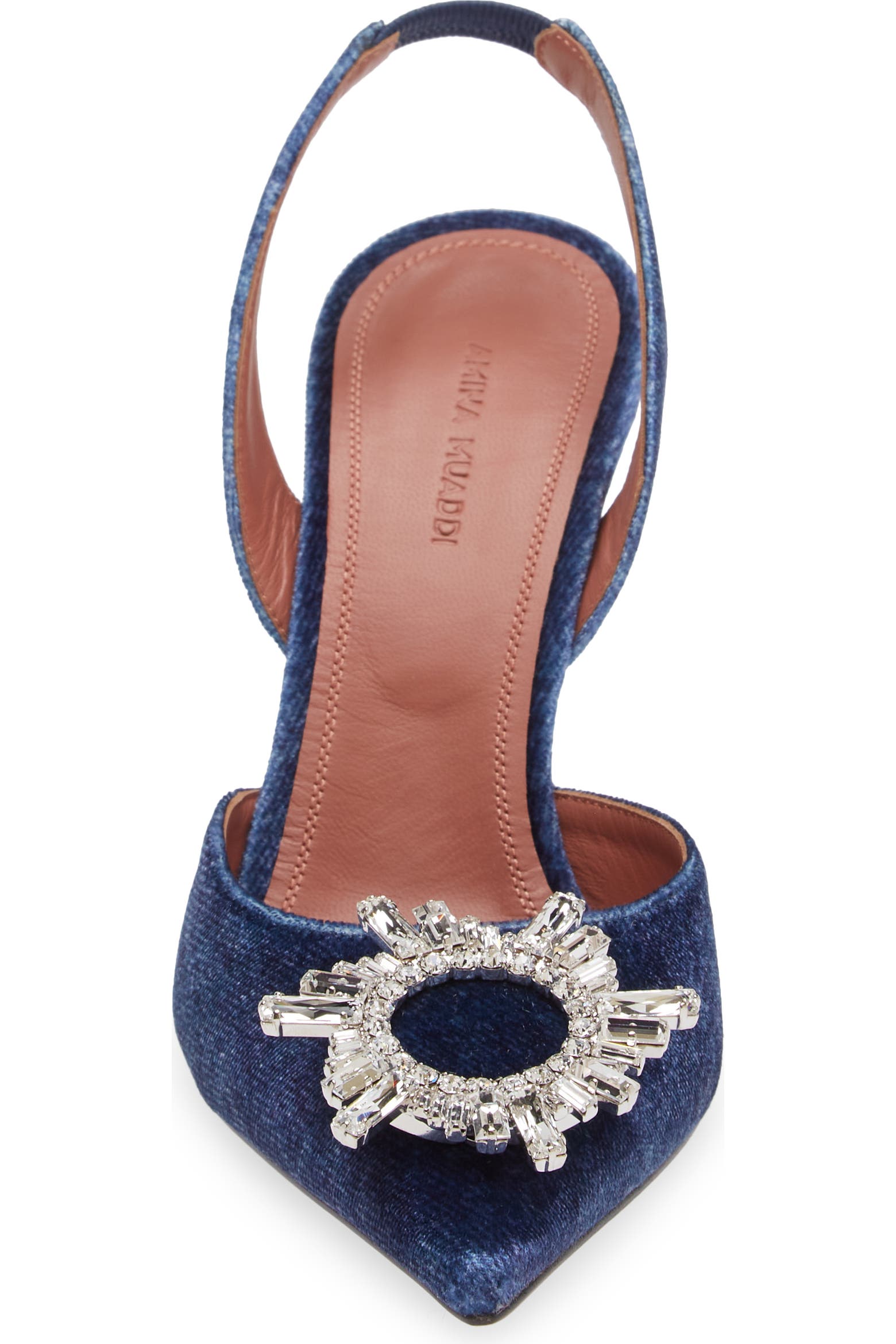 Crystal Toe Amina Muaddi Begum Crystal Pointed Toe Slingback Pump (Women) | Nordstrom