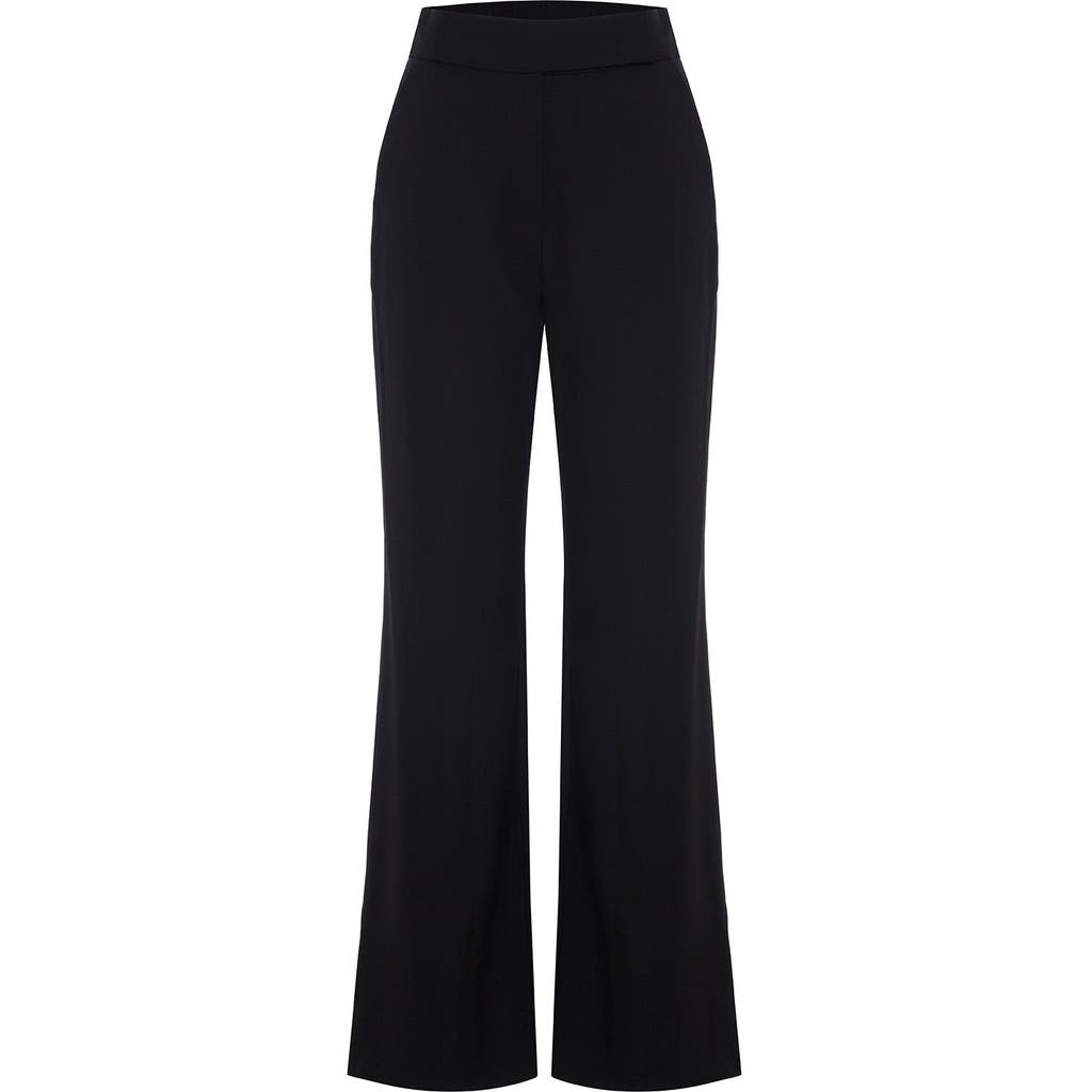 Theo The Label Women's Gaia High-waist Wideleg Pant - Black In Black