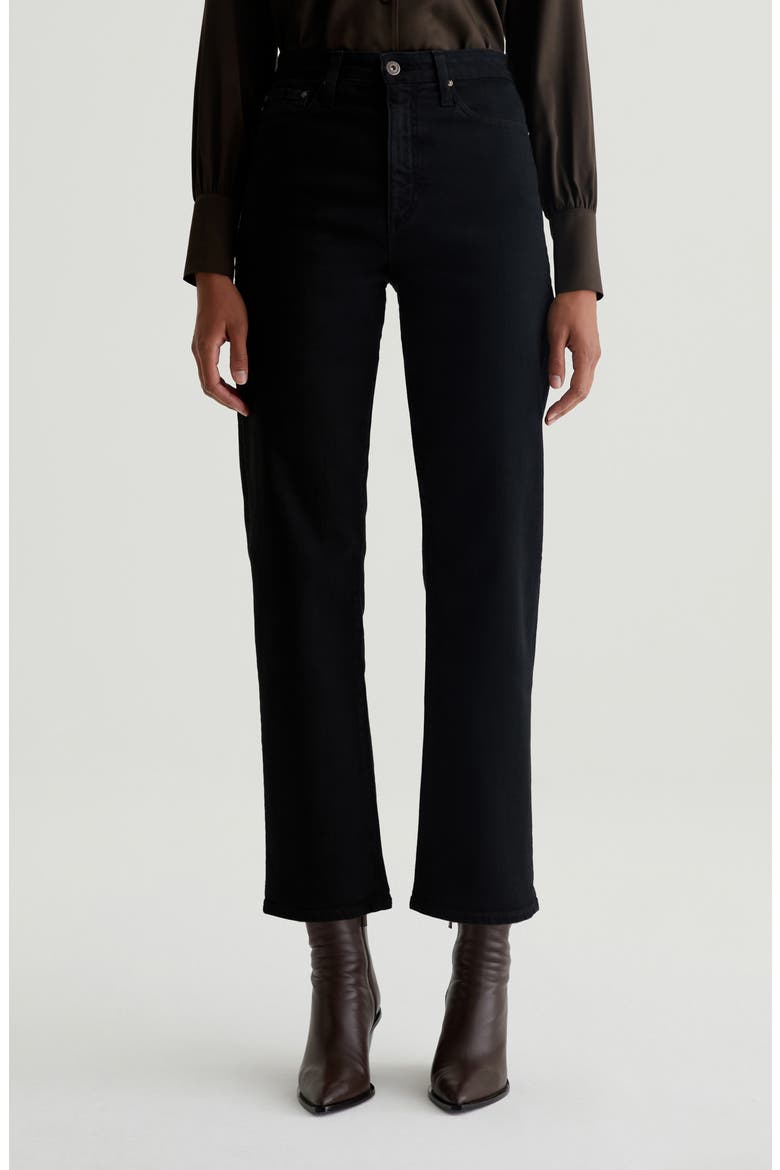 Rian High Waist Ankle Straight Leg Jeans, Main, color, SULFUR BLACK