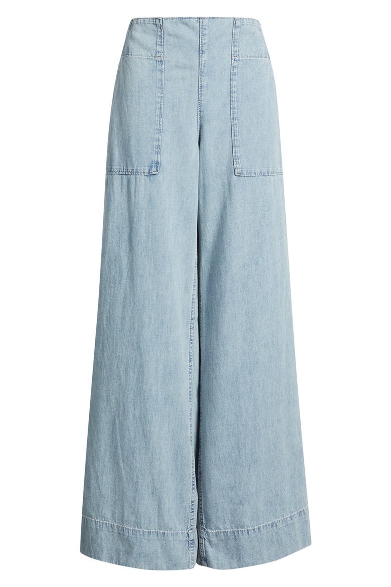 Breezy Pull-On Wide Leg Jeans, Alternate, color, DUSK