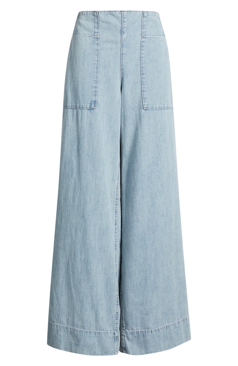 Free People Breezy Pull-On Wide Leg Jeans, Main, color, Dusk