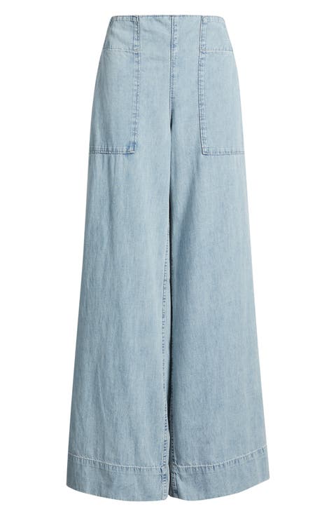 Breezy Pull-On Wide Leg Jeans (Dusk)