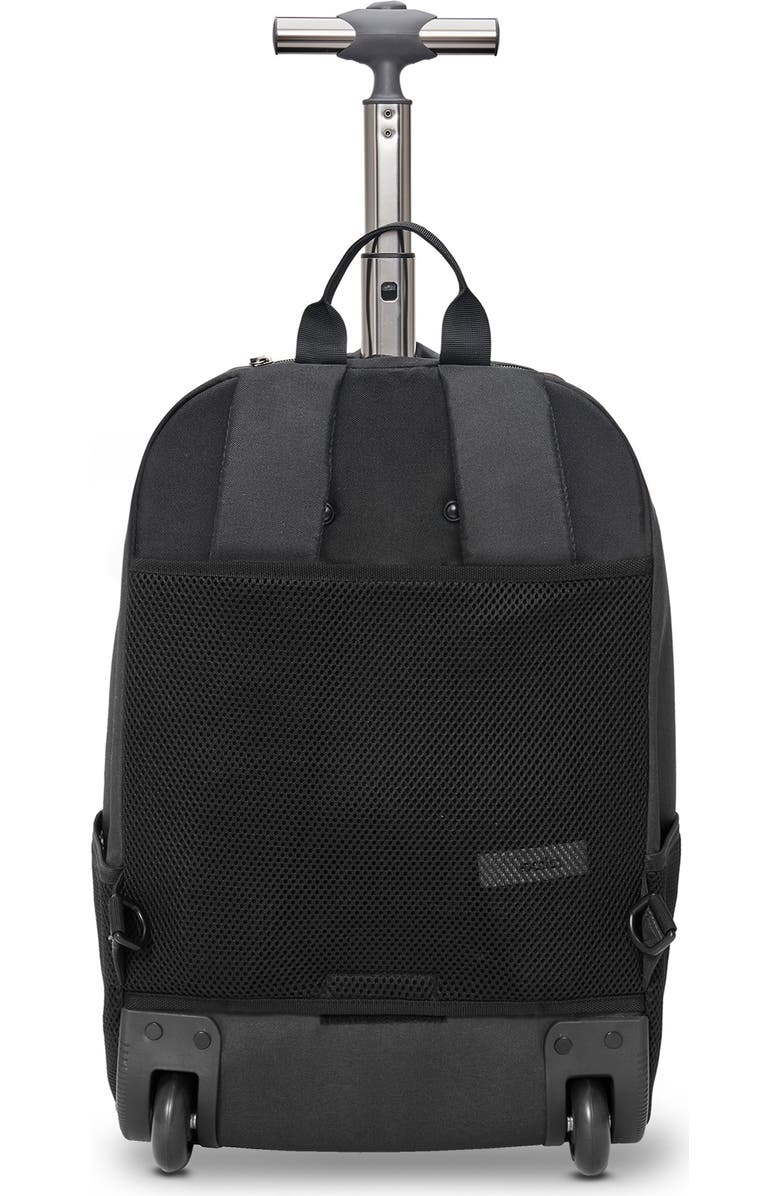 SOLO NEW YORK Bleecker Recycled Polyester Rolling Convertible Backpack, Alternate, color, Black