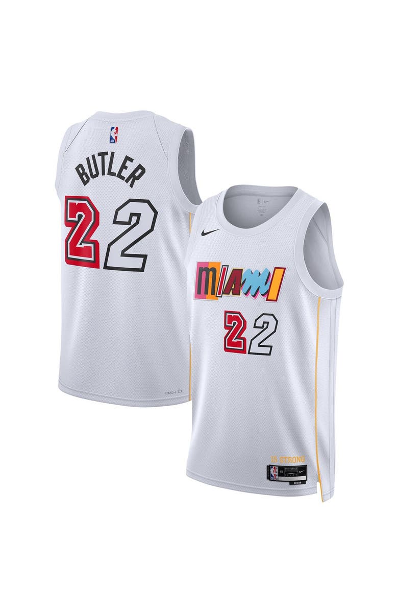 Nike Unisex Nike Jimmy Butler White Miami Heat 2022/23 Swingman Jersey - City Edition, Main, color, 