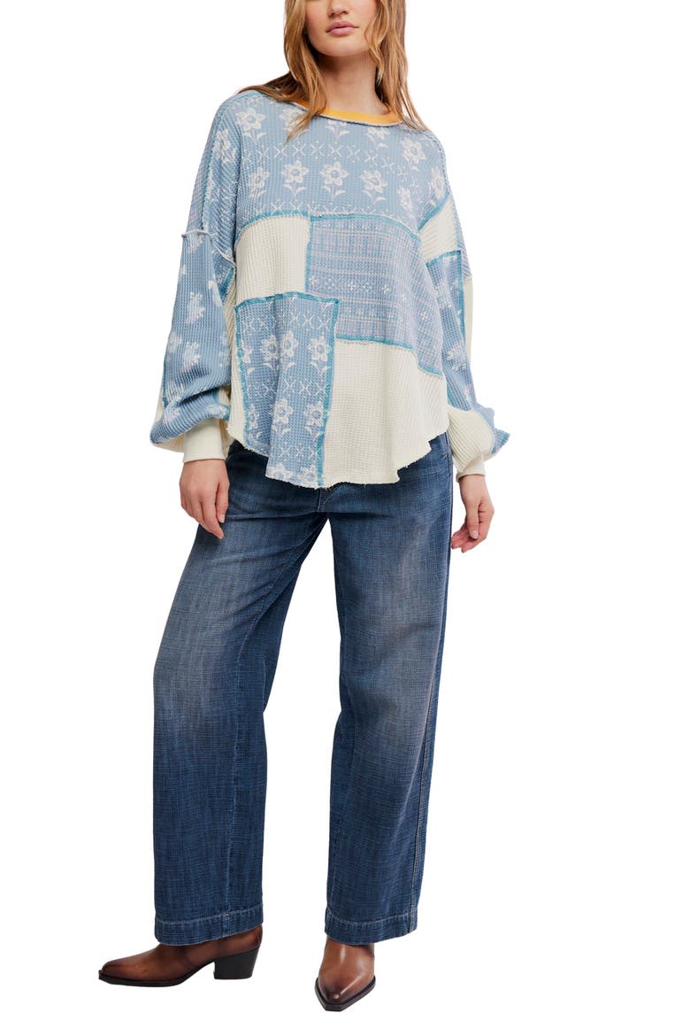 Intimately FP Wildflower Patchwork Thermal Top, Alternate, color, CLEAR SKIES COMBO