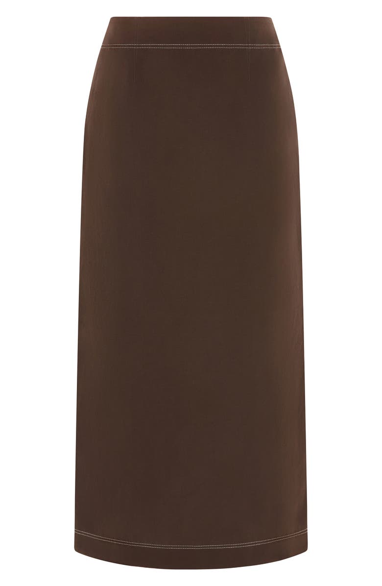 ALIGNE Mia Topstitch Detail Skirt, Alternate, color, Chocolate