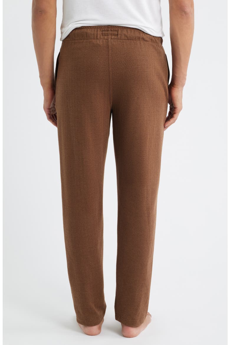 Herringbone Twill Pajama Pants, Alternate, color, BRANCH BROWN