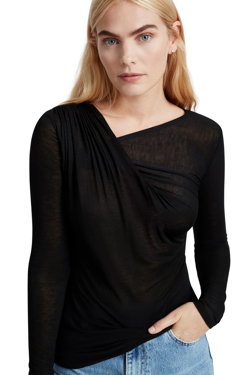 Marcella Brooklyn Twist Long Sleeve Top, Alternate, color, Black