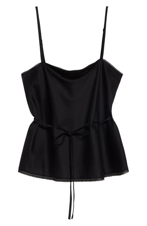Yoko Lace Trim Tie Waist Tank Top