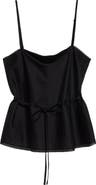 LESET Yoko Lace Trim Tie Waist Tank Top