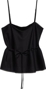 LESET Yoko Lace Trim Tie Waist Tank Top