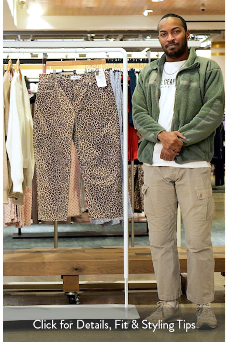 The Leopard Darted Barrel Leg Jeans (Women) | Nordstrom