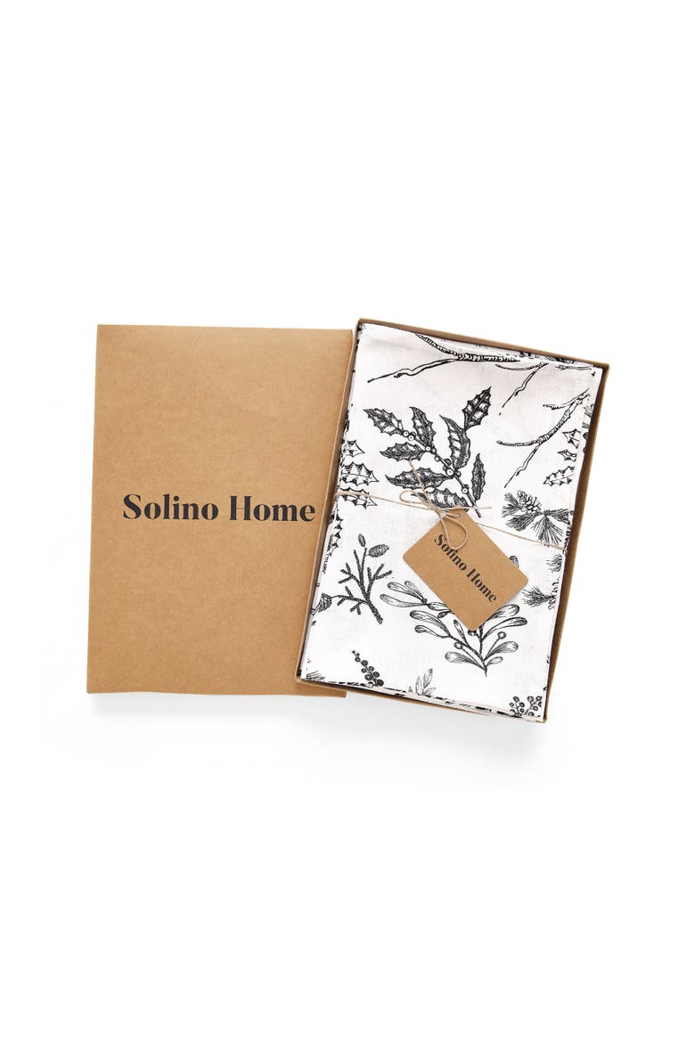 Linen Dinner Napkins Set of 4, 20 x 20" - Winter Forest, Alternate, color, Black/White