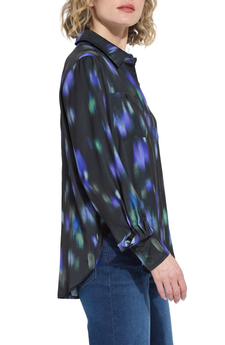 Lysse Aitana Utility Pleat Button-Up Shirt, Alternate, color, Motion Blur Streak