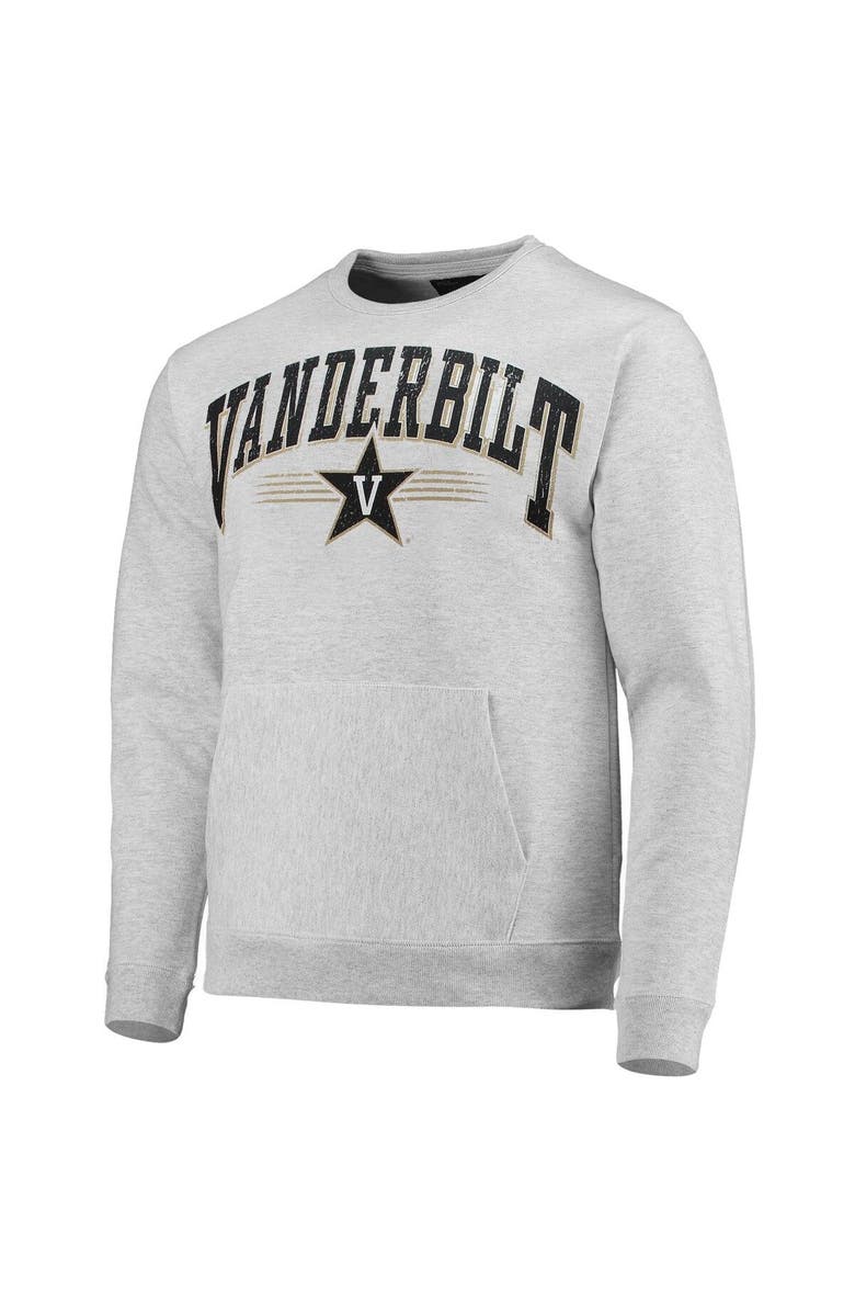 LEAGUE COLLEGIATE WEAR Men's League Collegiate Wear Heathered Gray Vanderbilt Commodores Upperclassman Pocket Pullover Sweatshirt, Alternate, color, 