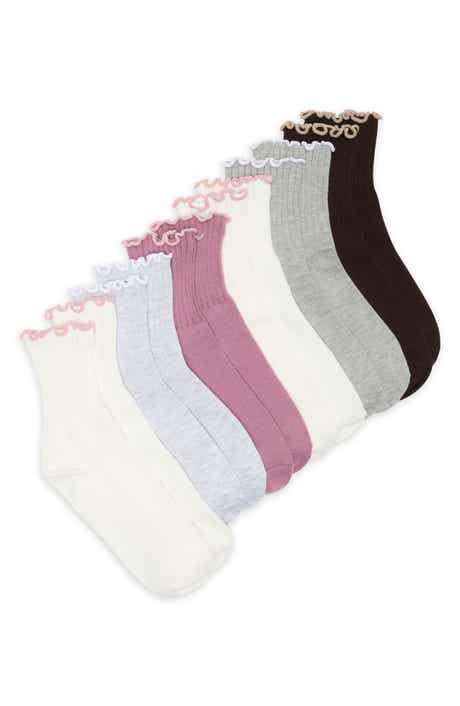6-Pack Ruffle Edge Crew Socks