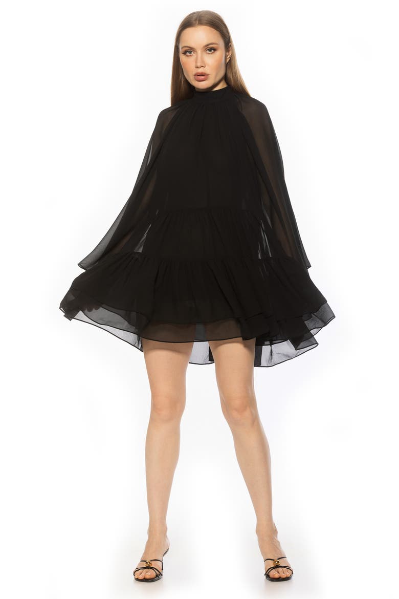 Pamela Long Sleeve Shift Dress, Alternate, color, BLACK