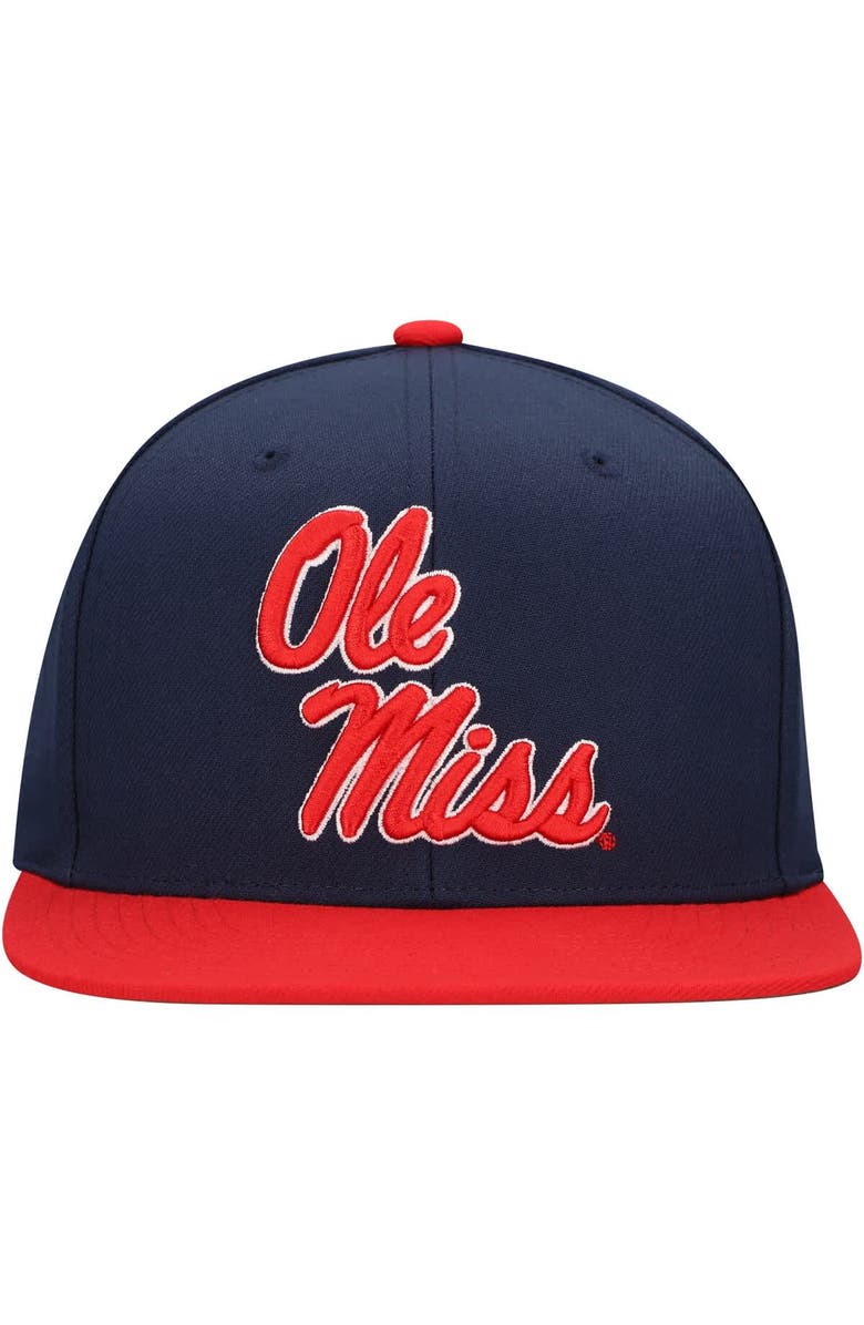 Mitchell & Ness Men's Mitchell & Ness Navy/Red Ole Miss Rebels 2-Tone 2.0 Snapback Hat, Alternate, color, Navy