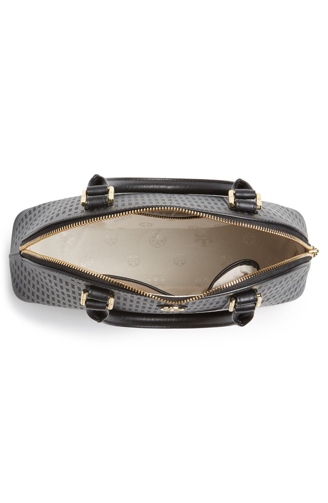 Tory Burch 'Robinson' Perforated Leather Dome Satchel, Alternate, color, 