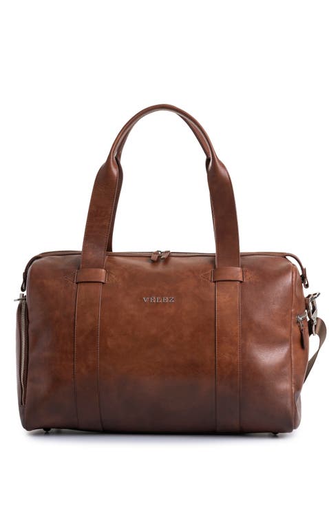 Leather Duffle Bag  Aged Effect