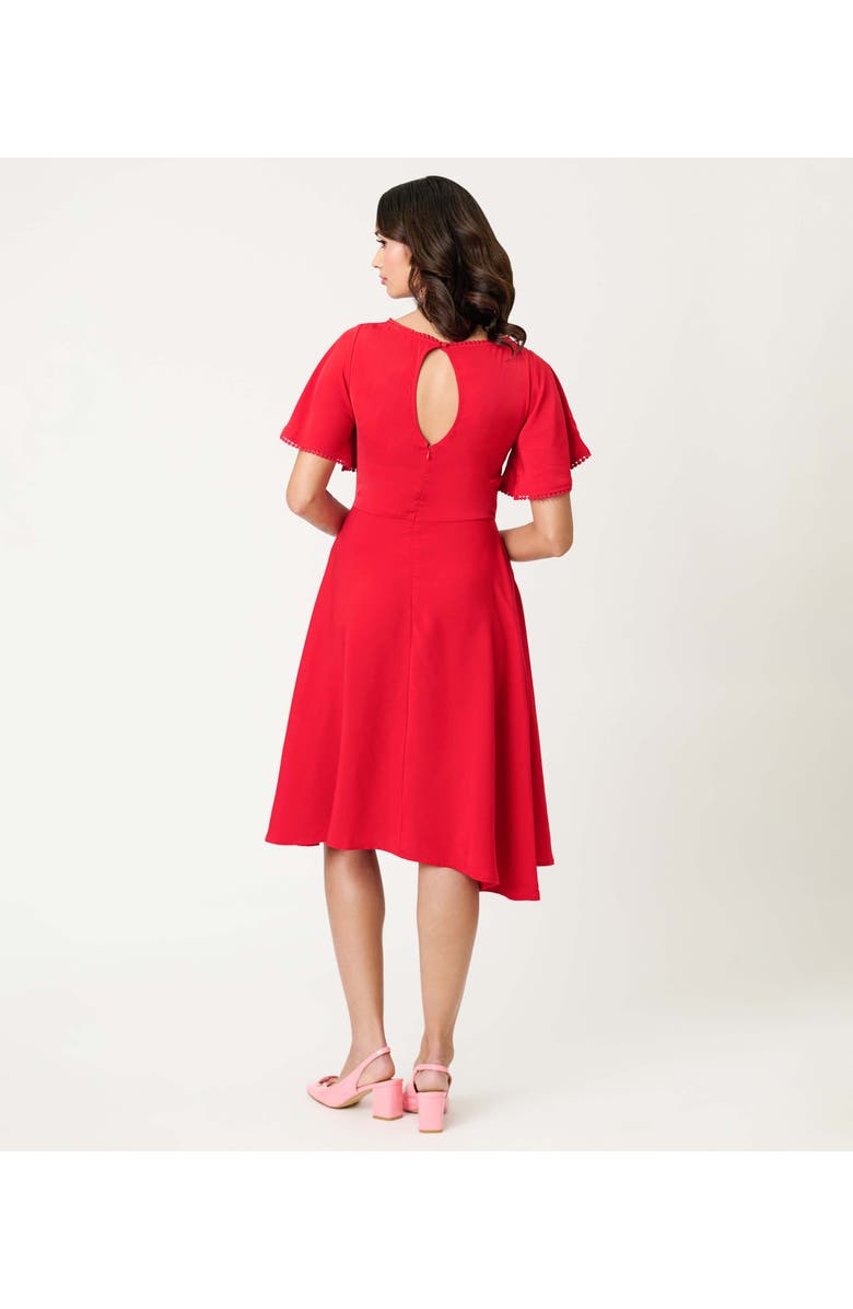 Unique Vintage 1930s Swing Dress, Alternate, color, Red Solid
