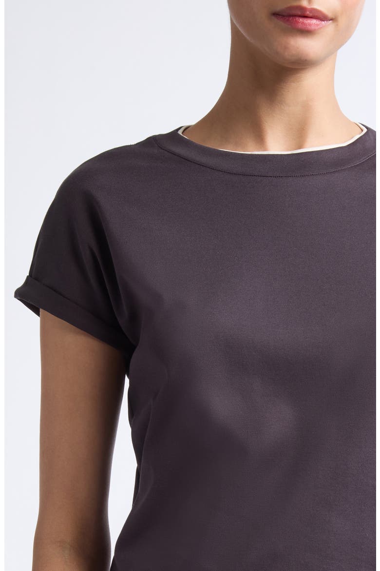 Contrast Trim Crewneck T-Shirt, Alternate, color, 177-02 AMETHYST SAND